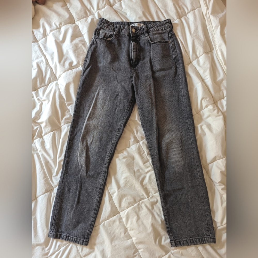 Zara wide leg grey jeans size 6